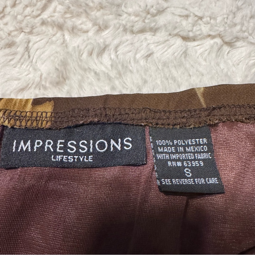 Impressions whimsgoth Brown Floral Maxi Skirt Y2K Boho Cottagecore Size 8 - Picture 4 of 5